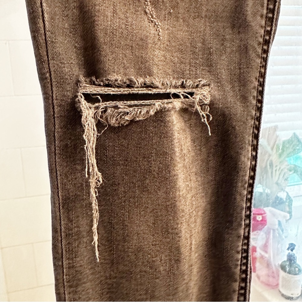 Zara high waisted distressed jeans